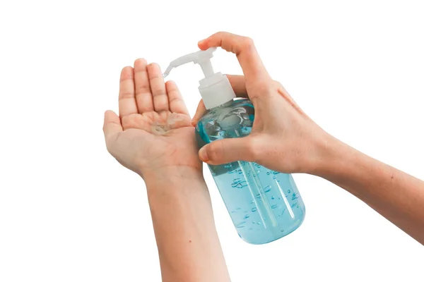 Washing Hands Alcohol Gel Sanitizer Using Public Restroom Hygiene Concept — Stock Photo, Image