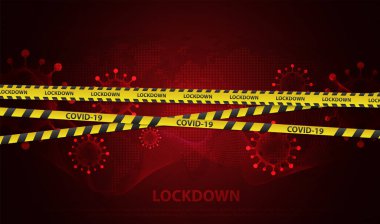 Evde kalıp karantina etiketi takın ve koronavirüs COVID-19 'un yayılmasını durdurun. Metin logosu, kül etiketi ya da hashtag 'i olan bir tipografi posteri. Virüs vektör çizimi