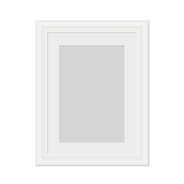 Realistic Photo Frame Isolated Vector Template Picture Blank White Picture — Stock Vector