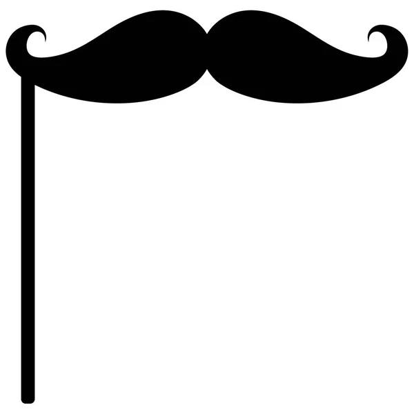 Black mustach on the wand - icon. — Stock Vector