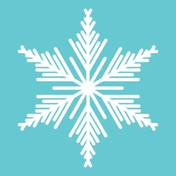 Weiße Schneeflocke auf blauem Hintergrund. — Stockvektor