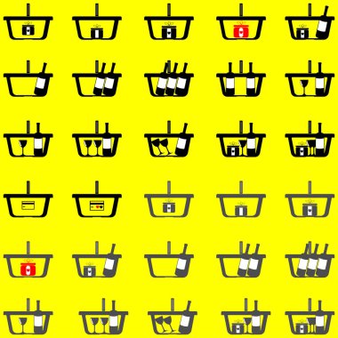 Sepet farklı renk - set simgeleri.