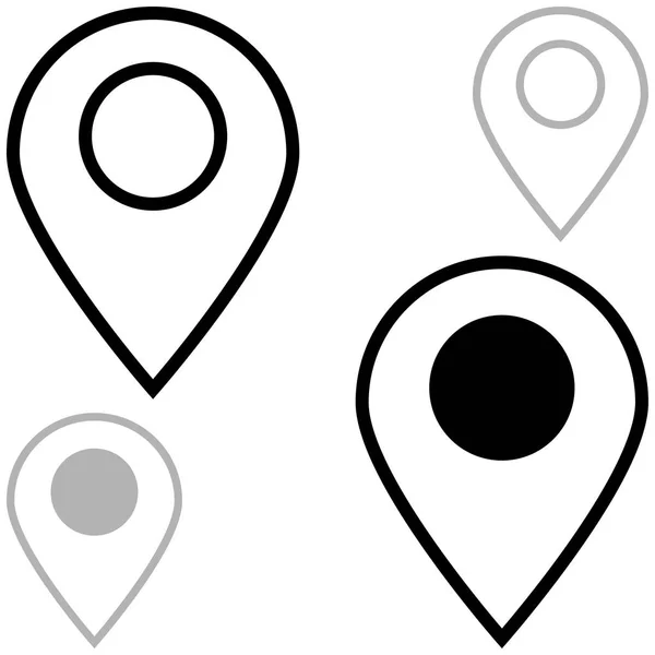 Black and grey location - icons. — Stock Vector