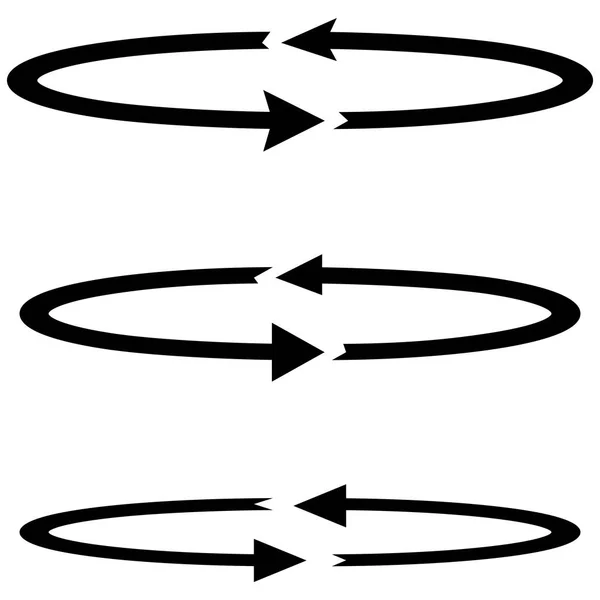 평탄도 이중 방향에서 부품 동그라미와 세 검정 화살표. — 스톡 벡터