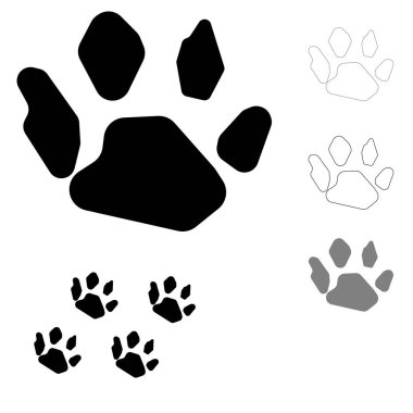 Beyaz arka plan üzerinde hayvan ayak izi.