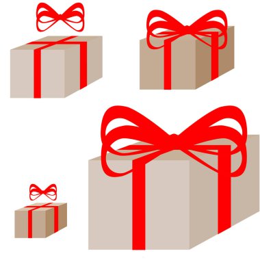 Burnunuzdaki kahverengi kırmızı kurdele ile mevcut kutusu.