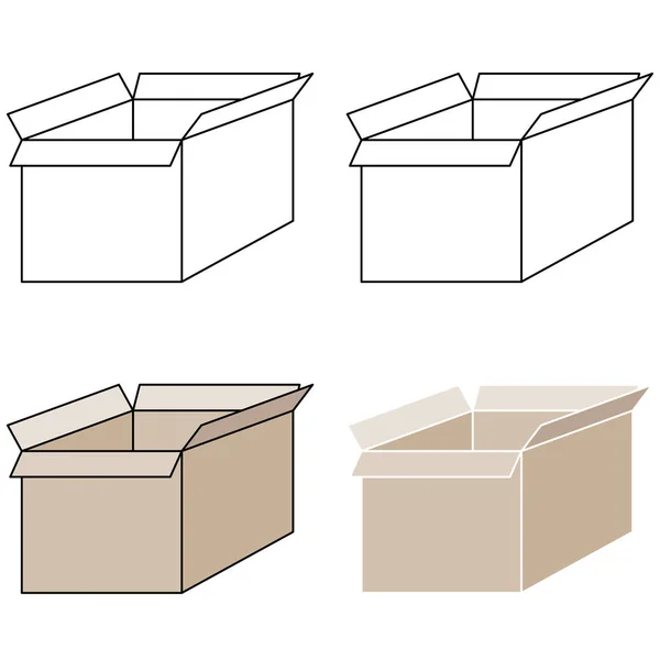 Caja de regalo marrón claro con caminos de selección . — Vector de stock