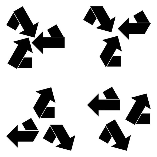 Flèche d'angle et flèches au centre et au centre . — Image vectorielle