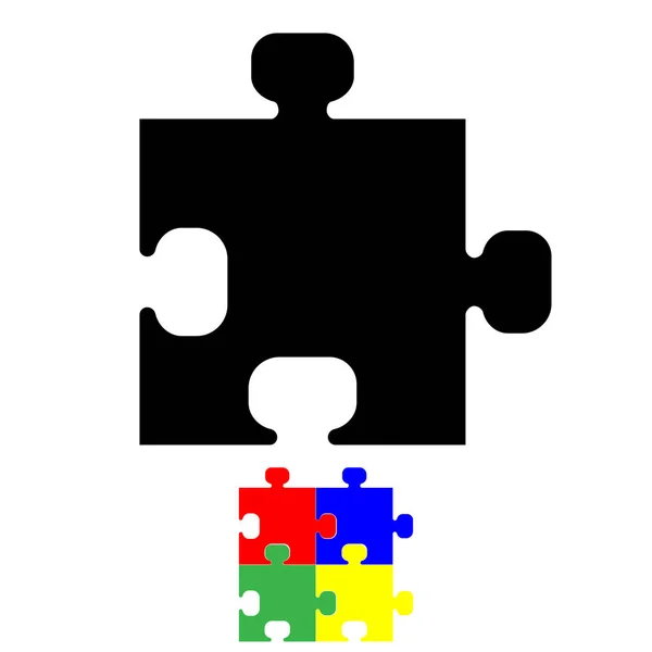 Jigsaw preto ou ícone de quebra-cabeça . — Vetor de Stock