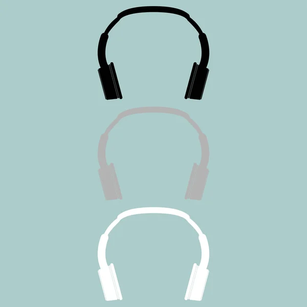 Hörlurar hörlurar dubbel huvud mottagare earpieces ikonen. — Stock vektor