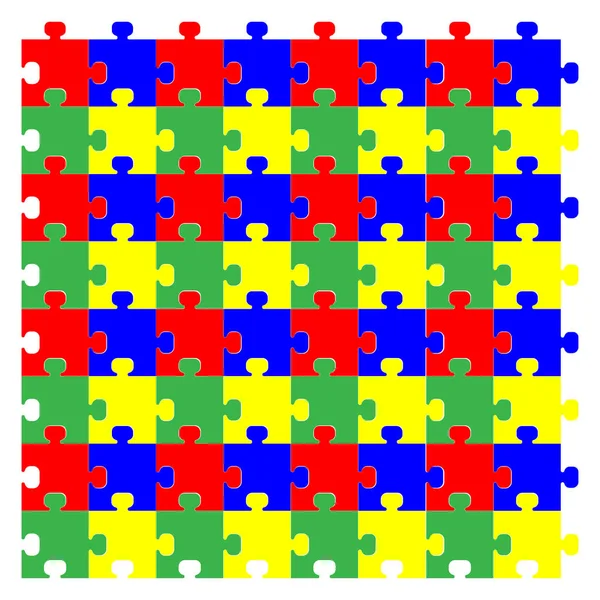 Red green yellow blue puzzles. — Stock Vector