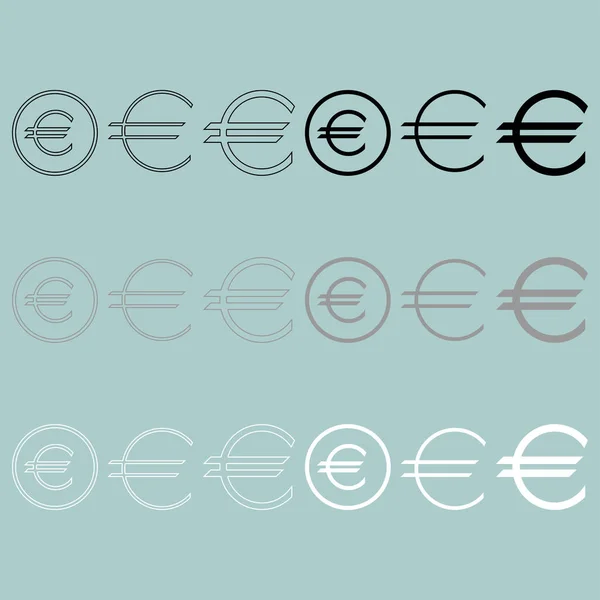 Eurotecknet enkel och i runda ikonen. — Stock vektor