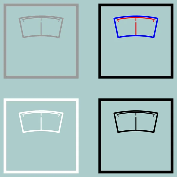 浴室スケール グレー ブラック ホワイト アイコン. — ストックベクタ