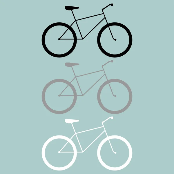 Fiets zwart grijs wit pictogram. — Stockvector