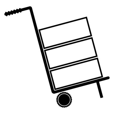 Teslim veya sevk irsaliyesi siyah renkli simge sepeti.