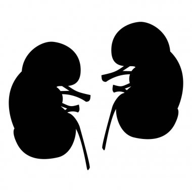 Böbrekler siyah renk simgesi.