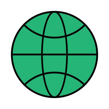 Dünya siyah renk simgesi.