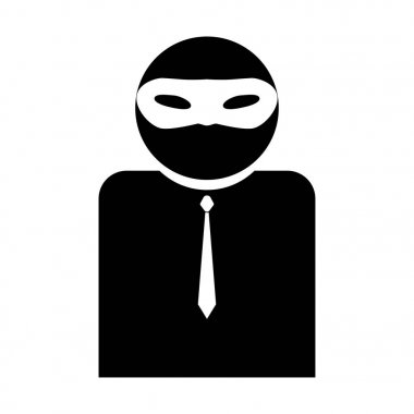 Siyah renk simgesi maskeli adam gizli.