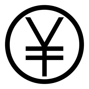 Yuan daire siyah simgesi.