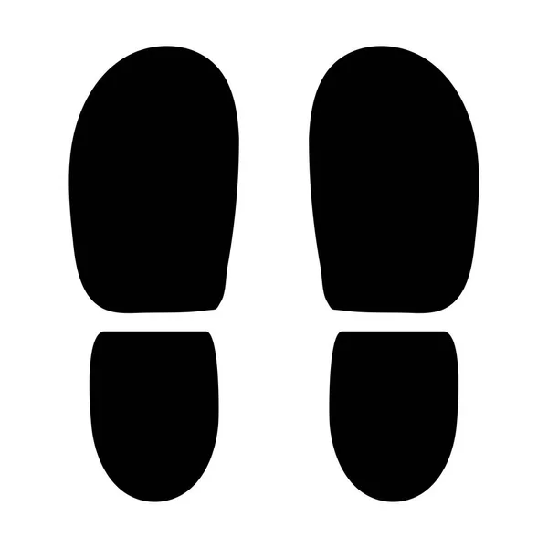 Fekete nyomok a cipő sarka. — Stock Vector