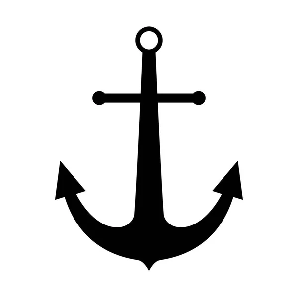 Marine anchor the black color icon. — Stock Vector