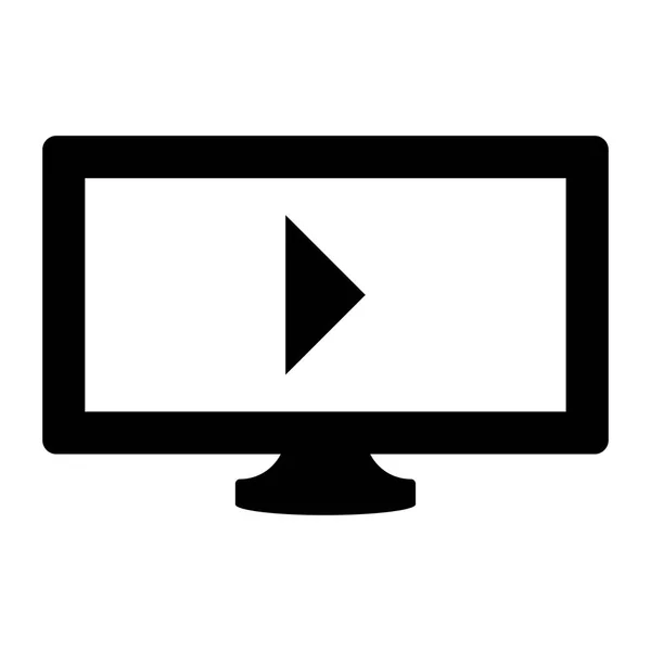 TV con la marca de reproducción de vídeo icono . — Vector de stock
