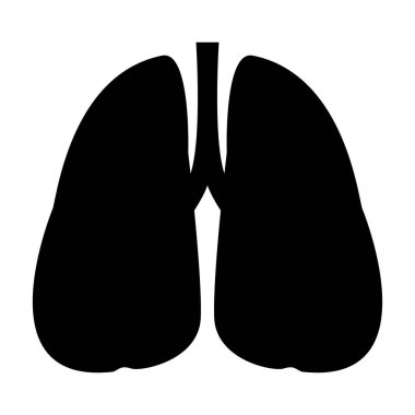 Akciğerler siyah renk simgesi .