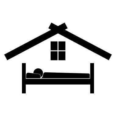 Adam siyah renkli simge otelin dinlenme .