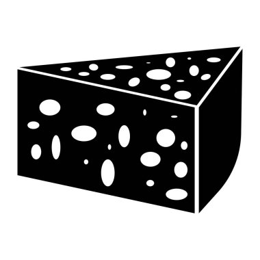 Parça peynir siyah renk simgesi .