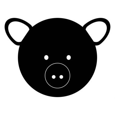 Domuz surat siyah renk simgesi .