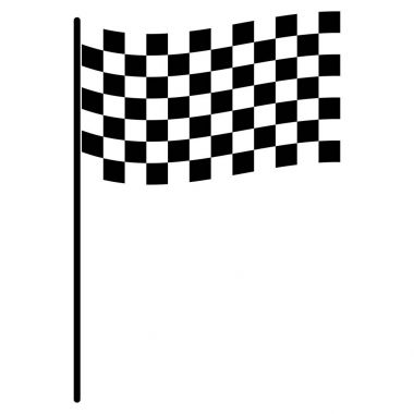 Yarış bayrağını siyah renk simgesi .