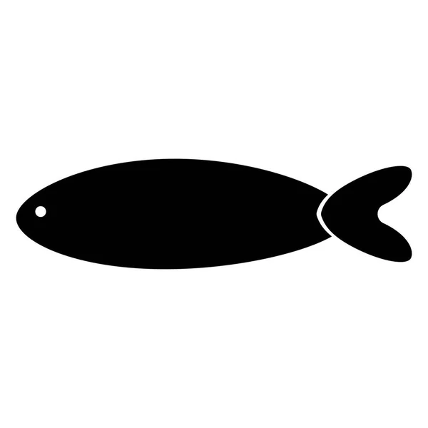 Poisson l'icône de couleur noire  . — Image vectorielle