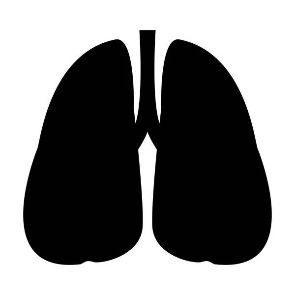 Lungs the black color icon . — Stock Vector