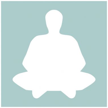 Meditasyon adam beyaz renk simgesi .