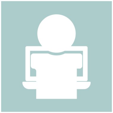 Adam beyaz renk simgesi dizüstü .