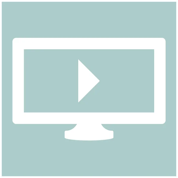 Televisión con Mark reproducción de vídeo el icono de color blanco  . — Vector de stock