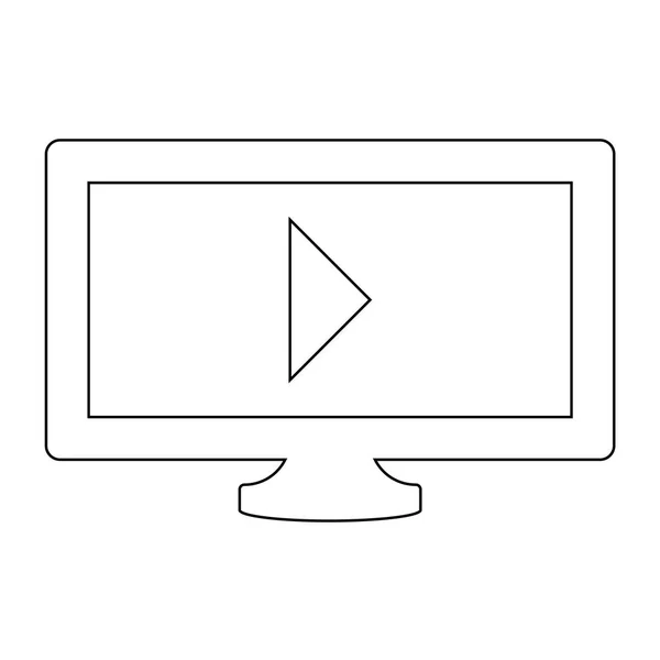 Televisión con Mark reproducción de vídeo el icono de color negro  . — Vector de stock