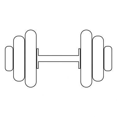 Dumbbell siyah renk simgesi .