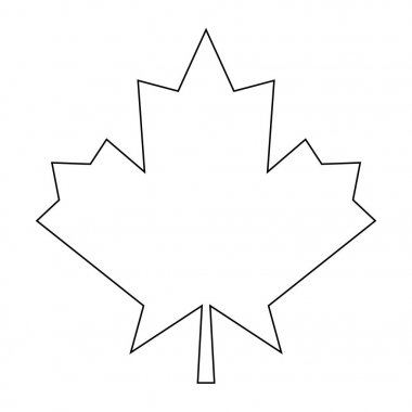 Akçaağaç yaprağı siyah renk simgesi .