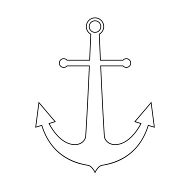 Deniz çapa siyah renk simgesi .