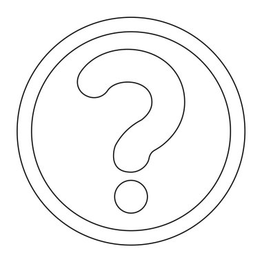 Soru işareti bir daire siyah renk simgesi .