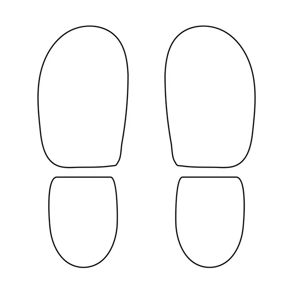 Spuren der Fersen von Schuhen das schwarze Farb-Symbol . — Stockvektor