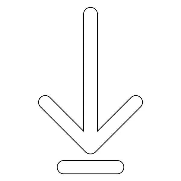 Seta para baixo ou símbolo de carga o ícone de cor preta  . —  Vetores de Stock