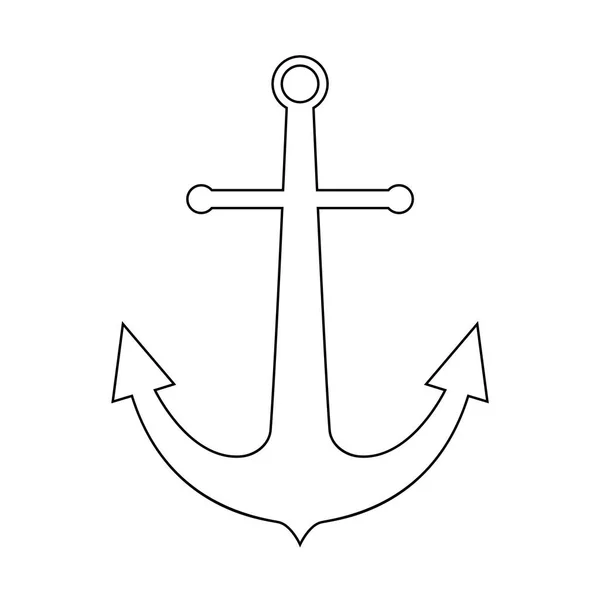 Ancre marine l'icône de couleur noire  . — Image vectorielle