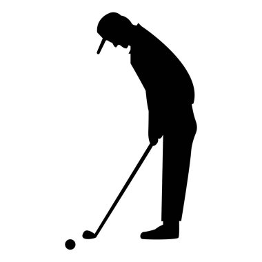 Golfçü siyah renk simgesi .