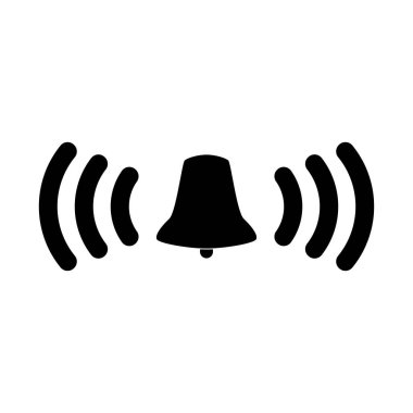 Zil çan siyah renk simgesi .