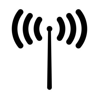 Radyo sinyali siyah renk simgesi .