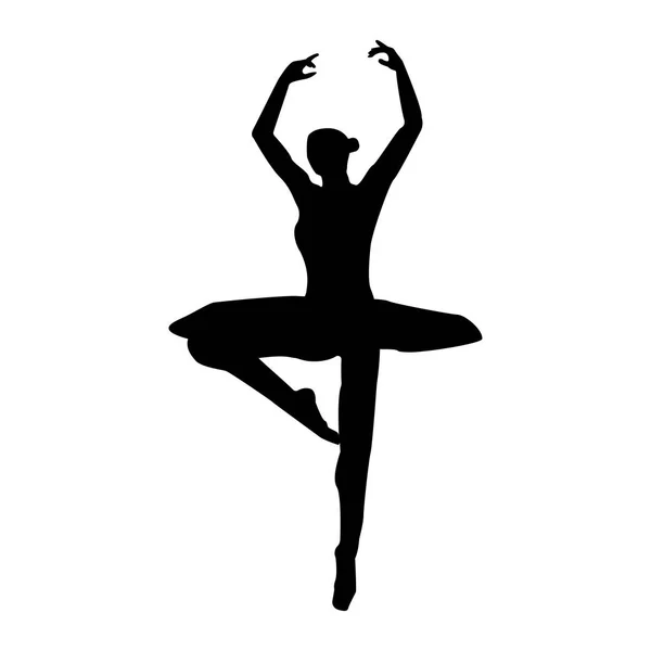 Ballet penari ikon warna hitam  . - Stok Vektor