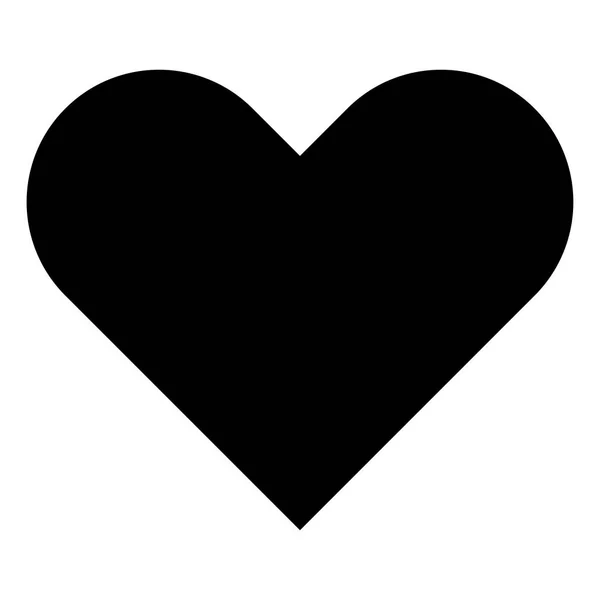 Corazón el icono de color negro  . — Vector de stock