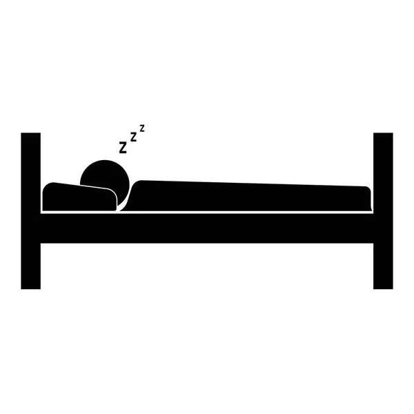 Mann schläft das schwarze Farb-Symbol . — Stockvektor